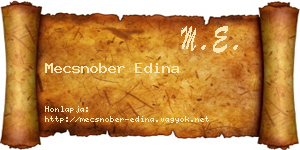 Mecsnober Edina névjegykártya