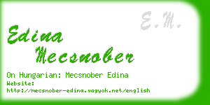 edina mecsnober business card